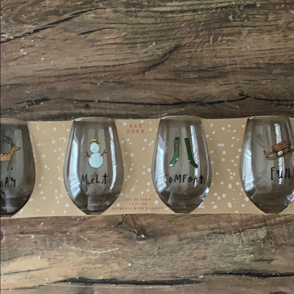 Rae Dunn Christmas wine glasses